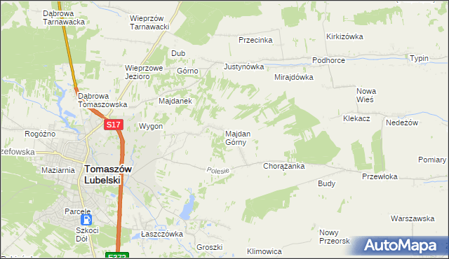 mapa Majdan Górny, Majdan Górny na mapie Targeo