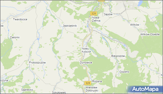 mapa Nowy Kościół, Nowy Kościół na mapie Targeo