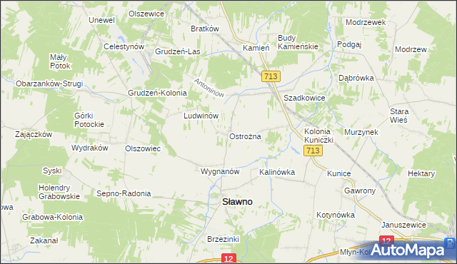 mapa Ostrożna, Ostrożna na mapie Targeo