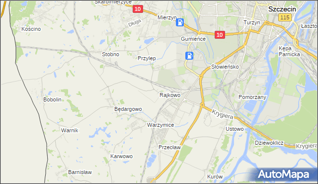 mapa Rajkowo, Rajkowo na mapie Targeo