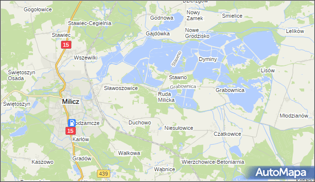 mapa Ruda Milicka, Ruda Milicka na mapie Targeo