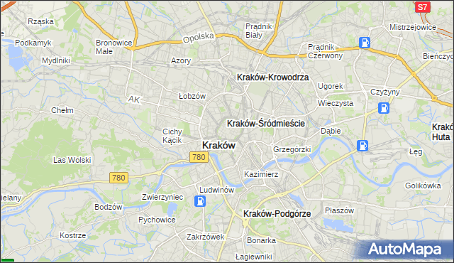 mapa Stare Miasto gmina Kraków, Stare Miasto gmina Kraków na mapie Targeo
