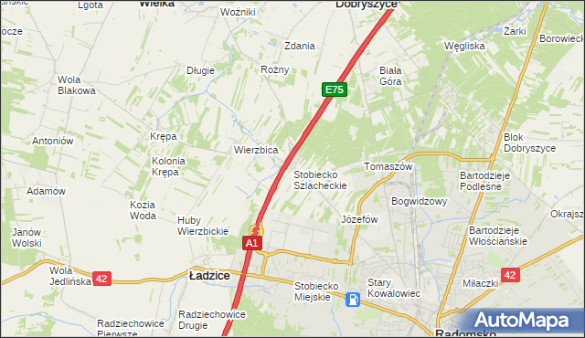 mapa Stobiecko Szlacheckie, Stobiecko Szlacheckie na mapie Targeo