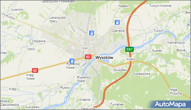 mapa Wyszków, Wyszków na mapie Targeo