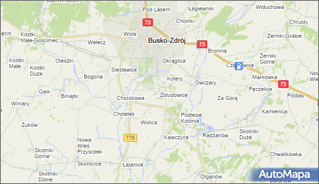 mapa Zbludowice, Zbludowice na mapie Targeo