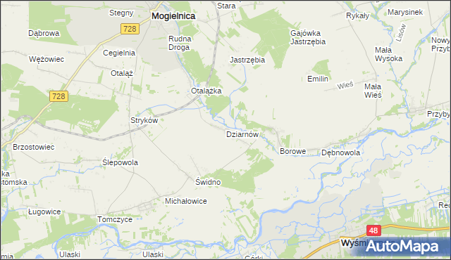 mapa Dziarnów, Dziarnów na mapie Targeo