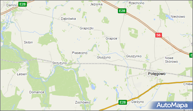 mapa Głuszyno, Głuszyno na mapie Targeo