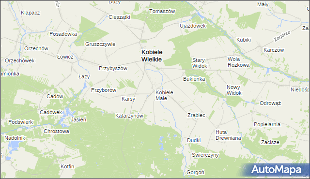 mapa Kobiele Małe, Kobiele Małe na mapie Targeo