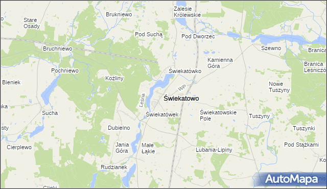 mapa Świekatowo, Świekatowo na mapie Targeo