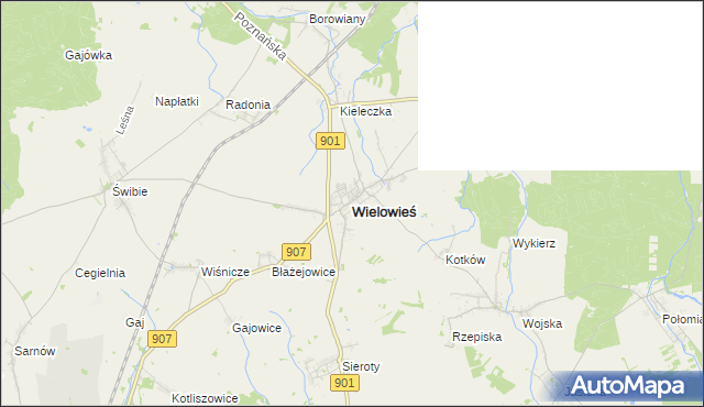 mapa Wielowieś powiat gliwicki, Wielowieś powiat gliwicki na mapie Targeo