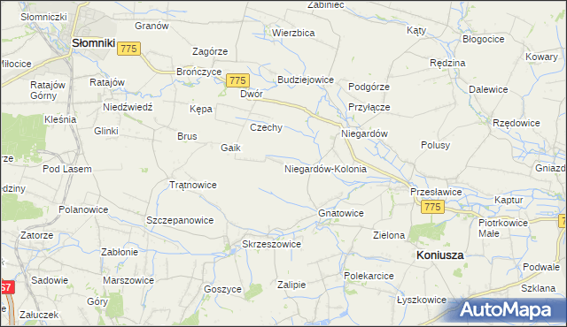 mapa Niegardów-Kolonia, Niegardów-Kolonia na mapie Targeo