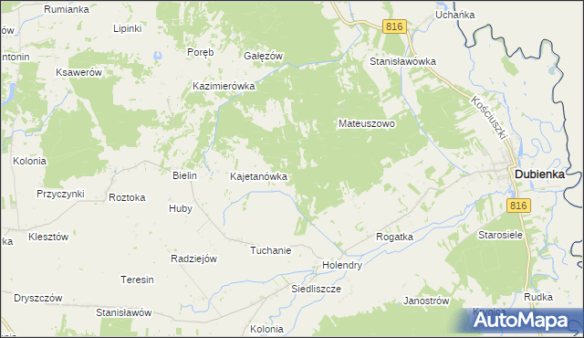 mapa Nowokajetanówka, Nowokajetanówka na mapie Targeo