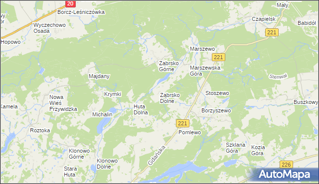 mapa Ząbrsko Dolne, Ząbrsko Dolne na mapie Targeo