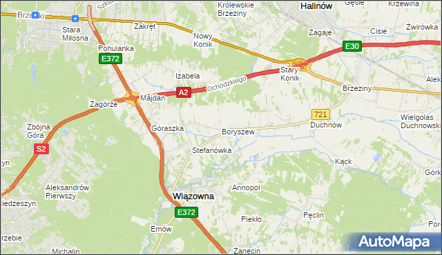 mapa Boryszew, Boryszew na mapie Targeo