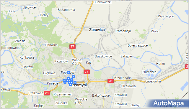 mapa Buszkowice gmina Żurawica, Buszkowice gmina Żurawica na mapie Targeo