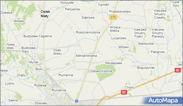 mapa Czołowo gmina Koło, Czołowo gmina Koło na mapie Targeo