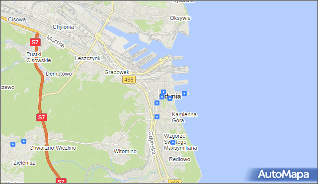 mapa Gdyni, Gdynia na mapie Targeo