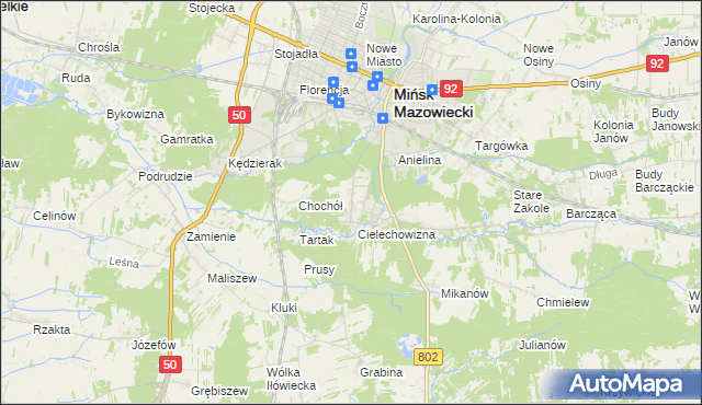 mapa Gliniak, Gliniak na mapie Targeo