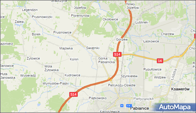 mapa Górka Pabianicka, Górka Pabianicka na mapie Targeo