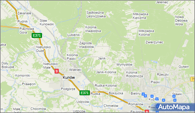 mapa Janik, Janik na mapie Targeo
