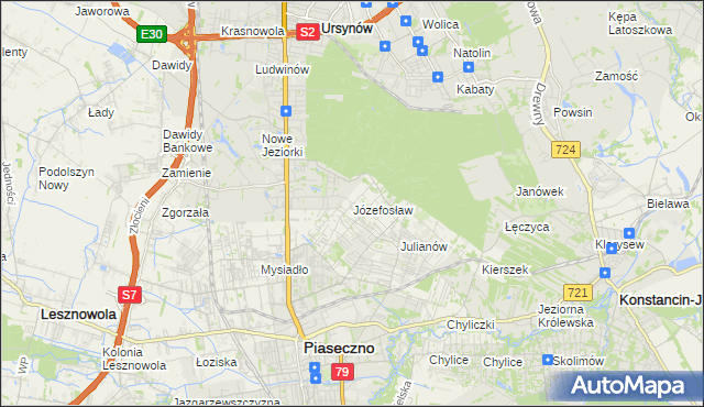 mapa Józefosław, Józefosław na mapie Targeo