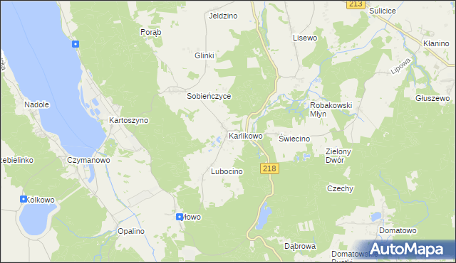 mapa Karlikowo, Karlikowo na mapie Targeo