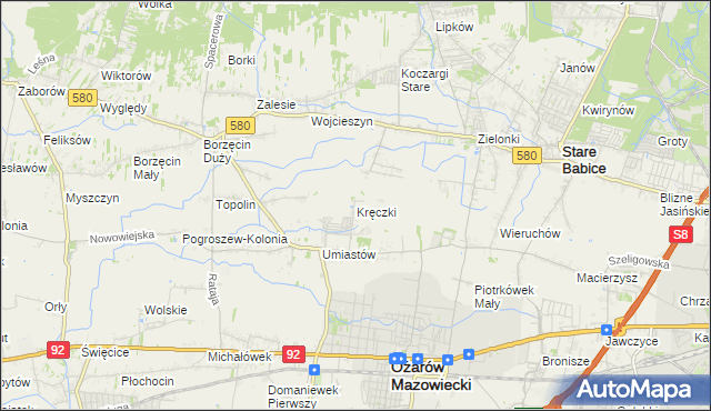 mapa Kręczki, Kręczki na mapie Targeo