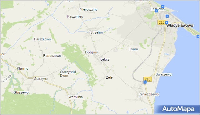 mapa Łebcz, Łebcz na mapie Targeo