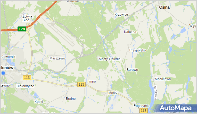 mapa Mosty-Osiedle, Mosty-Osiedle na mapie Targeo