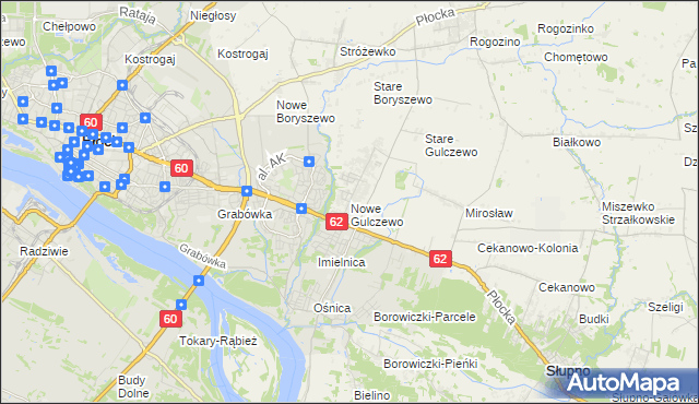 mapa Nowe Gulczewo, Nowe Gulczewo na mapie Targeo