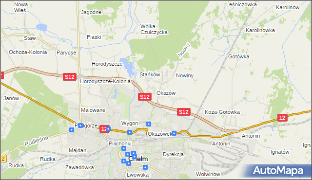 mapa Okszów, Okszów na mapie Targeo