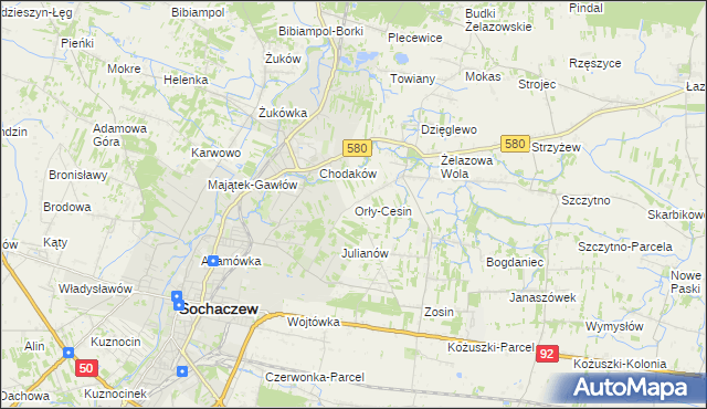 mapa Orły-Cesin, Orły-Cesin na mapie Targeo