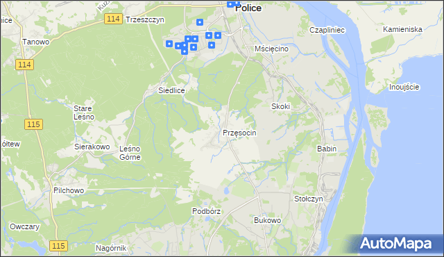 mapa Przęsocin, Przęsocin na mapie Targeo