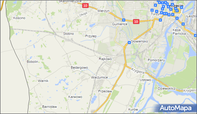 mapa Rajkowo, Rajkowo na mapie Targeo