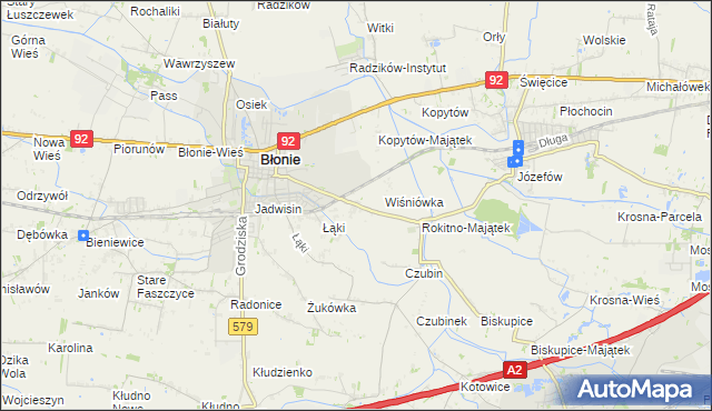 mapa Rokitno gmina Błonie, Rokitno gmina Błonie na mapie Targeo
