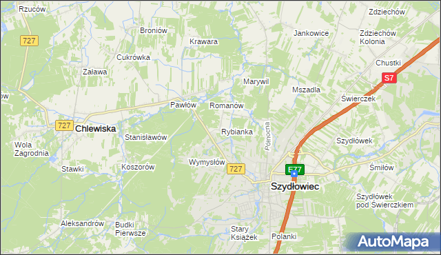 mapa Rybianka, Rybianka na mapie Targeo