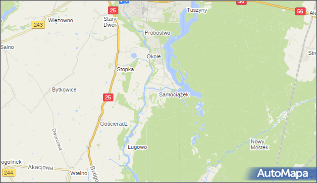 mapa Samociążek, Samociążek na mapie Targeo