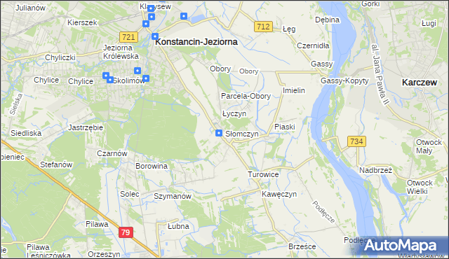 mapa Słomczyn gmina Konstancin-Jeziorna, Słomczyn gmina Konstancin-Jeziorna na mapie Targeo