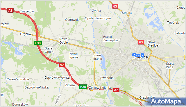 mapa Stare Iganie, Stare Iganie na mapie Targeo