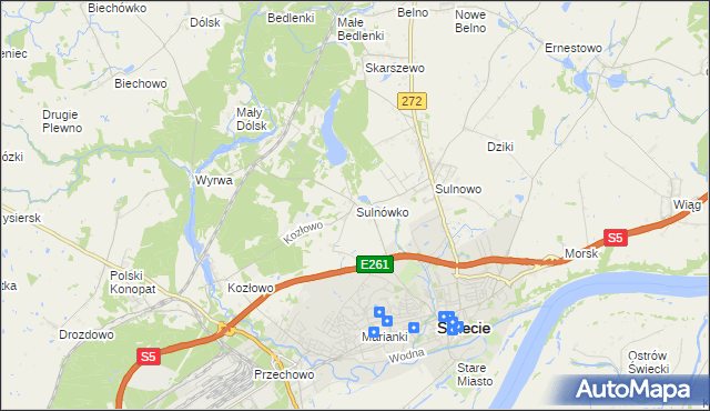 mapa Sulnówko, Sulnówko na mapie Targeo