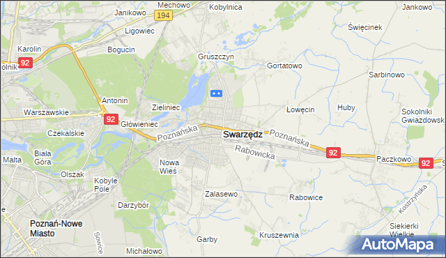 mapa Swarzędz, Swarzędz na mapie Targeo