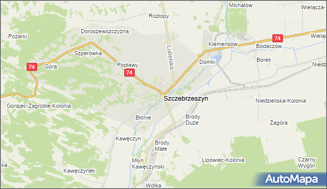 mapa Szczebrzeszyn, Szczebrzeszyn na mapie Targeo