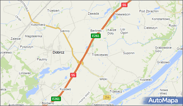 mapa Trzeciewiec, Trzeciewiec na mapie Targeo