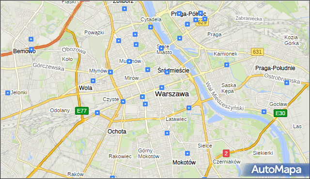 mapa Warszawy, Warszawa na mapie Targeo