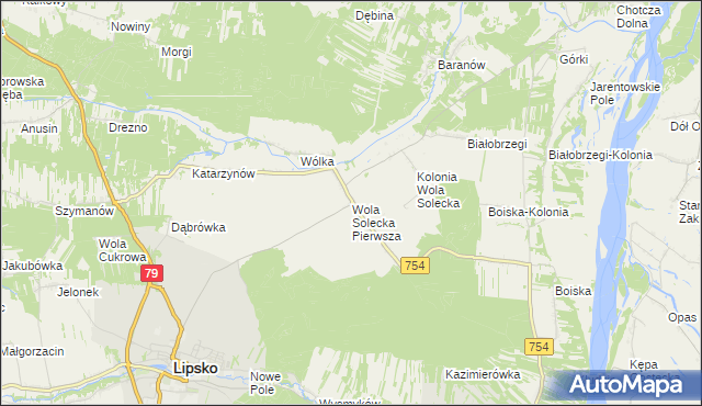 mapa Wola Solecka Pierwsza, Wola Solecka Pierwsza na mapie Targeo