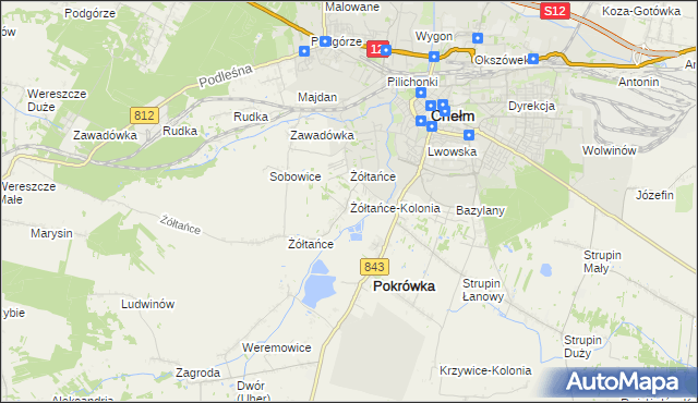 mapa Żółtańce-Kolonia, Żółtańce-Kolonia na mapie Targeo