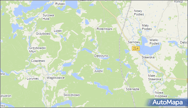 mapa Dębrzyno, Dębrzyno na mapie Targeo