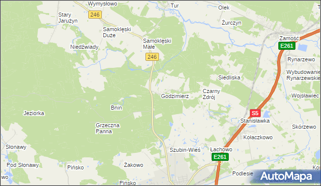 mapa Godzimierz gmina Szubin, Godzimierz gmina Szubin na mapie Targeo