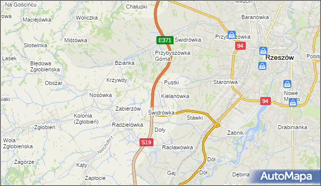 mapa Kielanówka, Kielanówka na mapie Targeo