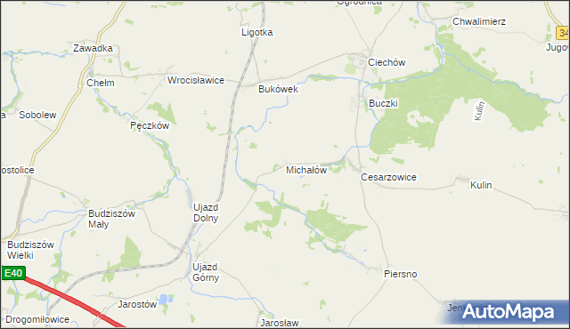 mapa Michałów gmina Środa Śląska, Michałów gmina Środa Śląska na mapie Targeo